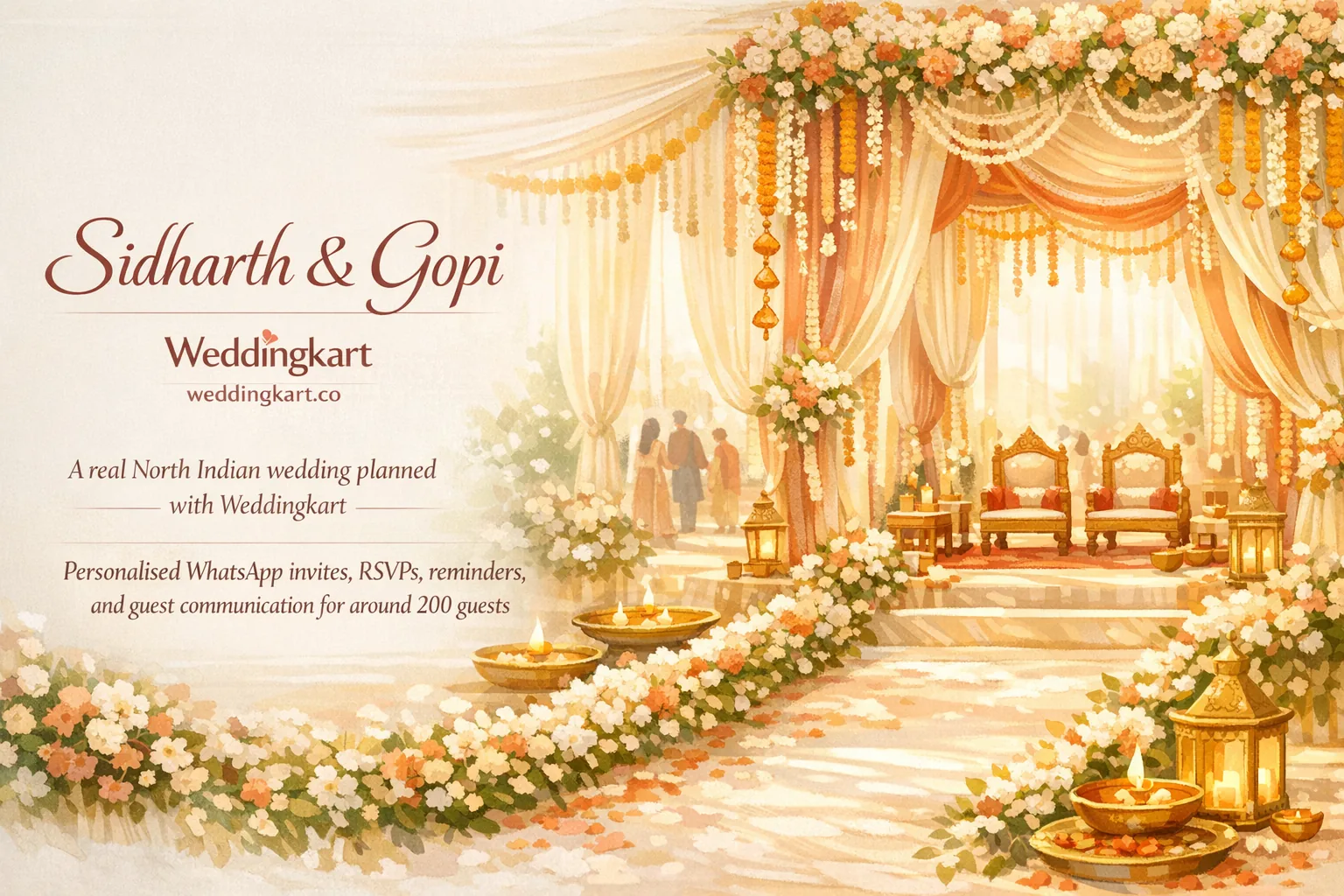 Wedding hero banner for Sidharth & Gopi in India